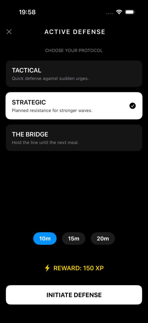 Strategic Veto protocol with 10-20 minute options